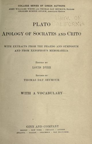 Platone: Apology of Socrates and Crito (1908, Ginn & Company)